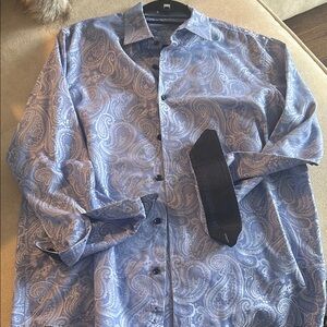 Men's Blue Paisley Shirt